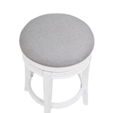 Comfort Pointe Laguna White Swivel Counter Stool Grey Fabric / White Base