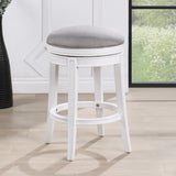 Comfort Pointe Laguna White Swivel Counter Stool Grey Fabric / White Base