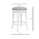 Comfort Pointe Laguna White Swivel Counter Stool Grey Fabric / White Base