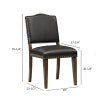 Comfort Pointe Denver Brown Faux Leather Dining Chair with Nail Heads - Set of 2 Brown  Faux Leather /  Warm Espresso base Solid hardwood