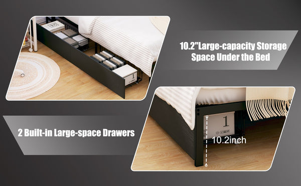 English Elm Corner Daybed Frame With Storage, Bookcase, Led Lights & Charging Station For Kids' Rooms W3107P334242