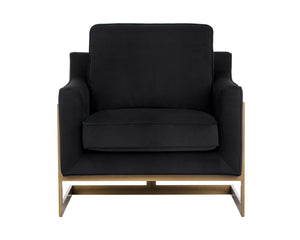 Sunpan Kalmin Lounge Chair - Stylish Deep Seating with Cushioned Back and Rustic Bronze Frame for Comfort Abbington Black