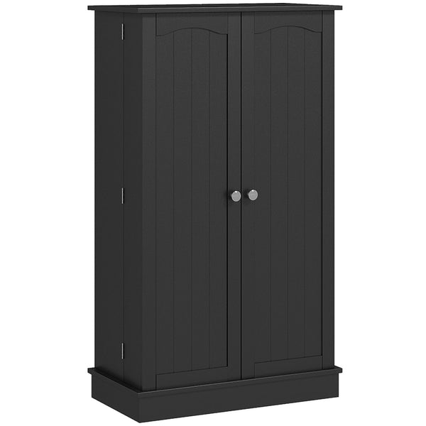 English Elm HOMCOM 41" Kitchen Pantry Storage Cabinet with 5-Tier Shelves, 12 Door Racks, Anti-Tip Straps, Sleek Design Black W2225P229097