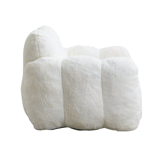 English Elm Lotus Oversized Bean Bag Sofa Memory Foam Filled Accent Chair for Living Room White W2311P457272