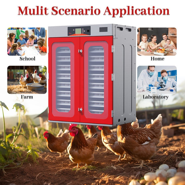 English Elm 1000-egg Cabinet Incubator Auto-turning Digital Climate Control for Poultry Hatching W2700P356961