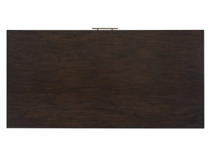 Lexington Sligh Revington Writing Desk - Contemporary Dark Walnut Finish With Elegant Quartered Oak Design Dark Brown Wood 321-410