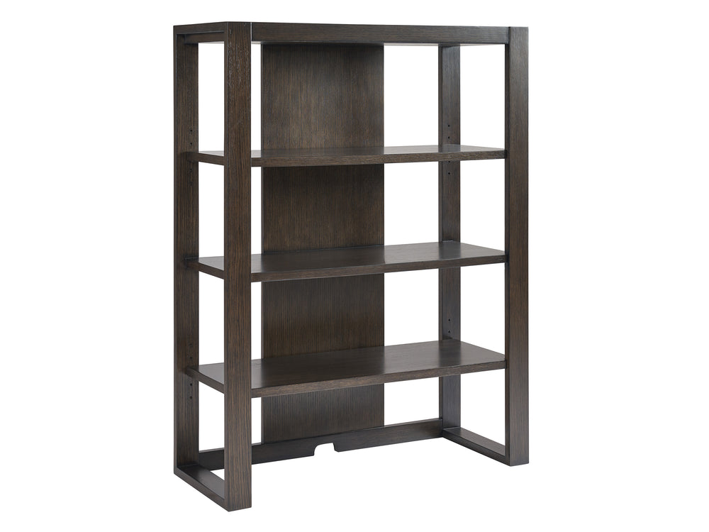 Lexington Sligh Hewitt Deck - Contemporary White Oak Media Console With Adjustable Shelves And Elegant Design Dark Brown Wood 321-441