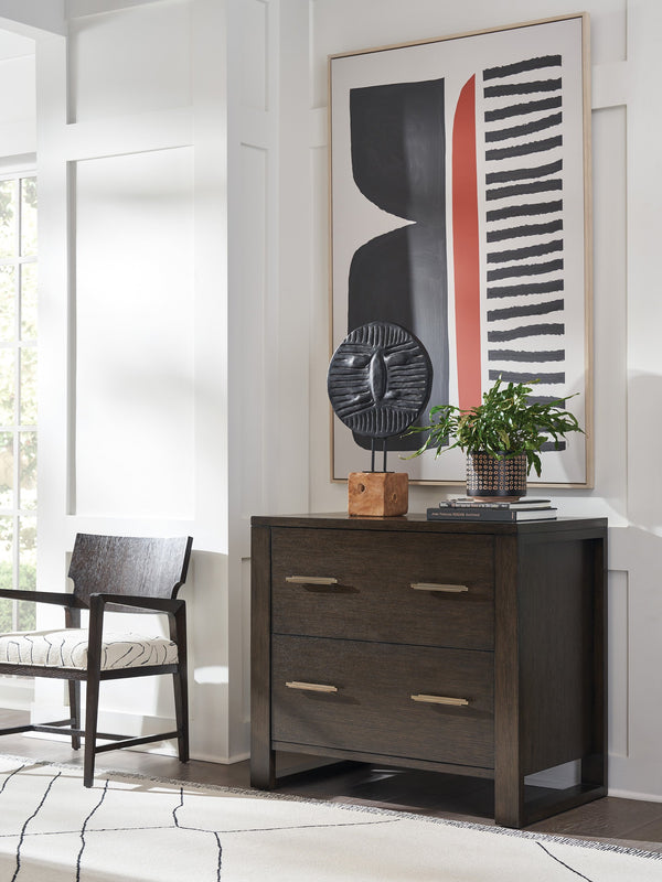 Lexington Sligh Hewitt File Chest - Contemporary Dark Walnut Oak Design With Elegant Custom Hardware & Full-extension Drawers Dark Brown Wood 321-450