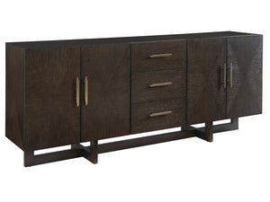 Lexington Sligh Sorenson Media Console - Contemporary White Oak Design With Elegant Dark Walnut Finish And Storage Solutions Dark Brown Wood 321-660