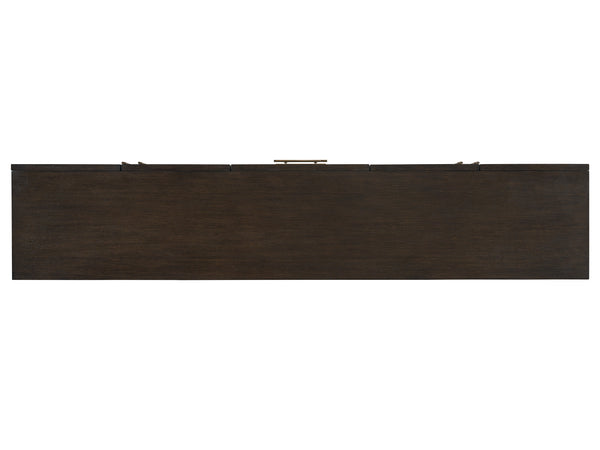 Lexington Sligh Sorenson Media Console - Contemporary White Oak Design With Elegant Dark Walnut Finish And Storage Solutions Dark Brown Wood 321-660