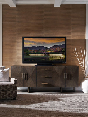 Lexington Sligh Sorenson Media Console - Contemporary White Oak Design With Elegant Dark Walnut Finish And Storage Solutions Dark Brown Wood 321-660