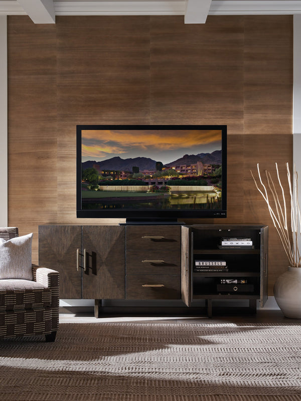 Lexington Sligh Sorenson Media Console - Contemporary White Oak Design With Elegant Dark Walnut Finish And Storage Solutions Dark Brown Wood 321-660