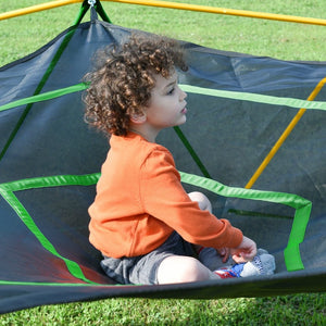 English Elm 12ft Geodesic Climbing Dome with Hammock Powder Coated Steel Backyard Play Structure N710P345629L
