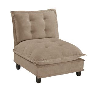 English Elm 73 Armless Chenille Modular Sofa Flexible Reconfigurable Seating for Modern Living Rooms Light Brown W714P448395