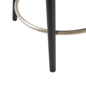 JLA Home Madison Park - Swivel Counter Stool with Soft Grey Upholstery, Black Wood Legs, Nailhead Trim & 360° Swivel Functionality MP104-1104