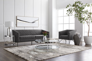 Sunpan Constance Geometric Concrete End Table – Urban Industrial Design for Indoor & Covered Outdoor Spaces