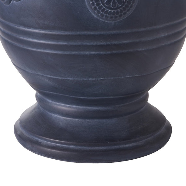 English Elm Mgo Handcrafted Urn Planter Classical Garden Accent Weathered Fiberglass Composite Outdoor Antique Black N772P411998A