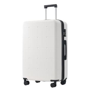 English Elm Luggage 5 Piece Hardside Abs Set with Front Access Carry on and Tsa Spinner Wheels White N732P391557K