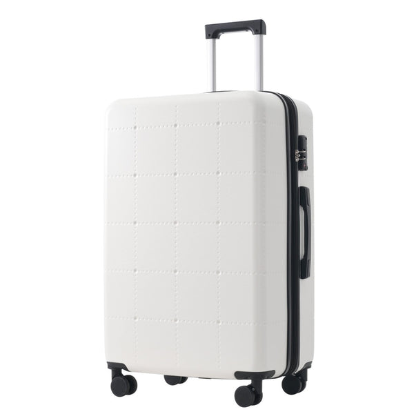 English Elm Luggage 5 Piece Hardside Abs Set with Front Access Carry on and Tsa Spinner Wheels White N732P391557K