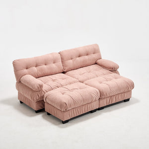 English Elm U Shaped Modular Sectional Sofa Flannelette Cloud Couch Deep Seat Plush Living Room Pink W2120S00028