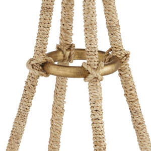 Passageway Pendant Light - Coastal Teardrop Design with Rope-Wrapped Finish & Frosted Glass Globe