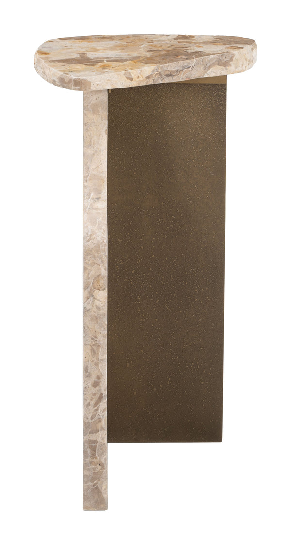 Zuo Modern Surya Modern Side Table With Marble And Iron Finish - Stylish Accent For Living Rooms And Bedrooms Beige Natural Marble,Iron 110605-zuo-modern