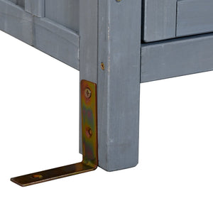 English Elm (with Hutch) Topamx Solid Fir Potting Bench Patio Workstation Spice Rack Drawer Gray N717P404330E