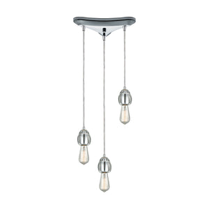 Socketholder 12'' Wide 3-Light Mini Pendant - Polished Chrome 32221/3 Elk Lighting