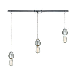 Socketholder 38'' Wide 3-Light Slim Linear Pendant - Polished Chrome 32221/3L Elk Lighting