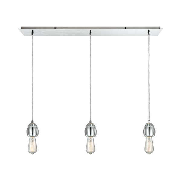 Socketholder 36'' Wide 3-Light Linear Pendant - Polished Chrome 32221/3LP Elk Lighting