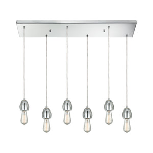 Socketholder 32'' Wide 6-Light Rectangular Pendant - Polished Chrome 32221/6RC Elk Lighting