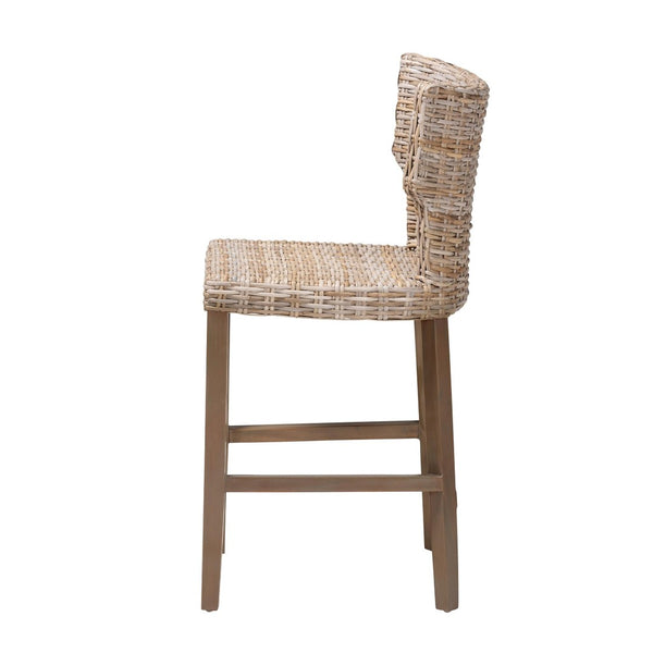English Elm Modern Seagrass Woven Acacia Wood Dining Chair Set Bohemian Organic Style B2750P467740