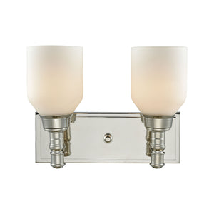 Baxter 12'' Wide 2-Light Vanity Light - Polished Nickel 32271/2 Elk Lighting