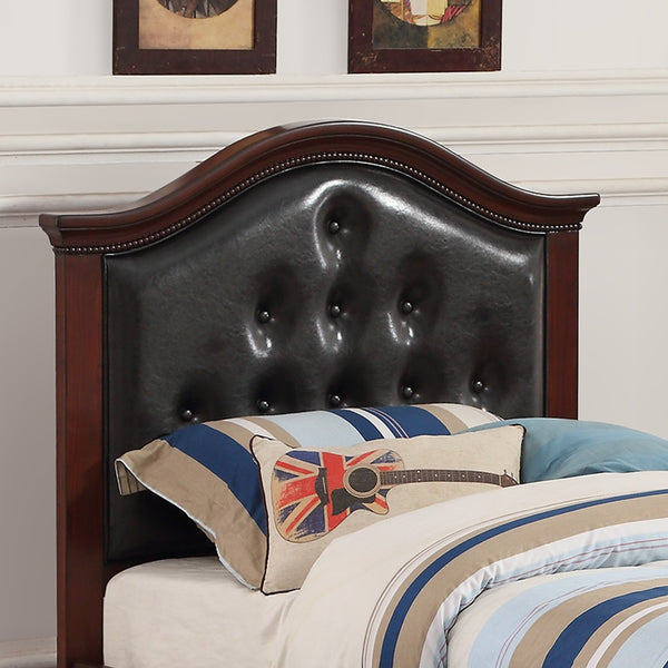 English Elm Contemporary Twin Bed with Trundle and Tufted Upholstered Headboard, Sturdy Slats, Kids Bedroom Furniture Black,Espresso 83 L x 12 W x 9 H B011S02035