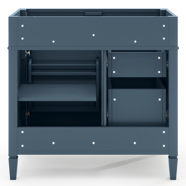 English Elm 36'' Modern Bathroom Vanity Cabinet With Solid Wood Frame, 2 Drawers, Tip-Out For Storage Needs N710P256582M