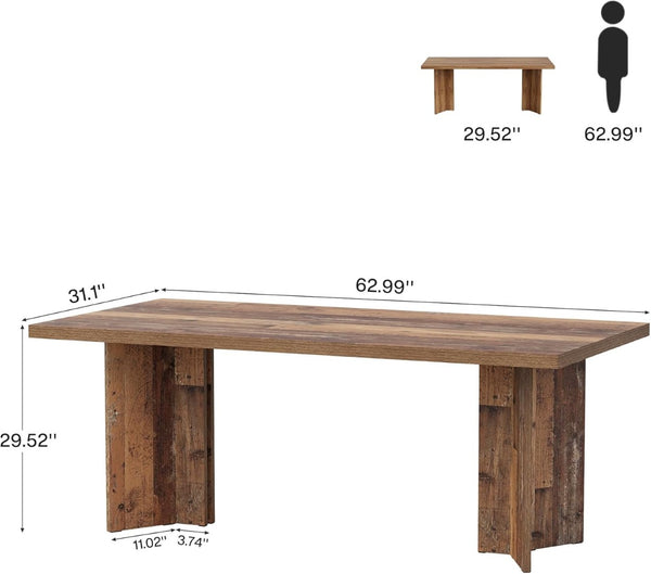 English Elm Sturdy Two-tier Computer Desk with File Cabinet and Monitor Riser for Home Office T3971P452789