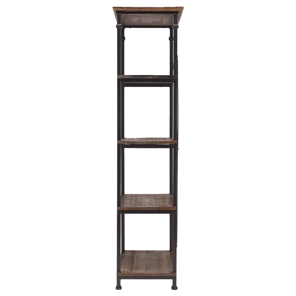 Homelegance Eastfield 40 Inch Industrial Wood Bookcase with Metal Frame and 4 Shelves for Home Brown / Black 3228BR-12L