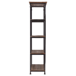 Eastfield 40 Inch Industrial Wood Bookcase with Metal Frame and 4 Shelves for Home
