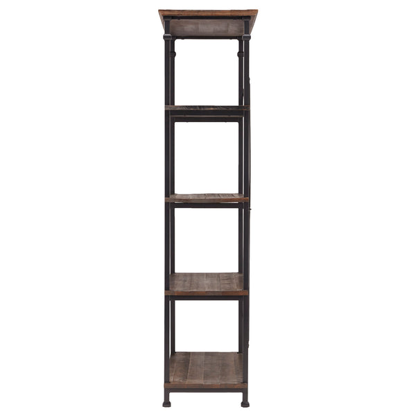 Eastfield 40 Inch Industrial Wood Bookcase with Metal Frame and 4 Shelves for Home