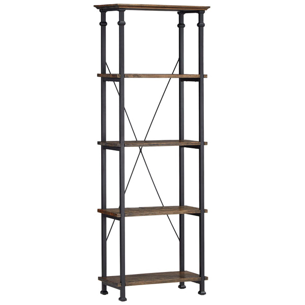 Eastfield 26 Inch Industrial Metal Frame 4 Shelf Bookcase for Modern Living Spaces