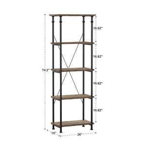 Eastfield 26 Inch Industrial Metal Frame 4 Shelf Bookcase for Modern Living Spaces