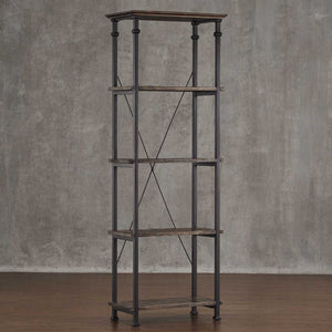 Eastfield 26 Inch Industrial Metal Frame 4 Shelf Bookcase for Modern Living Spaces