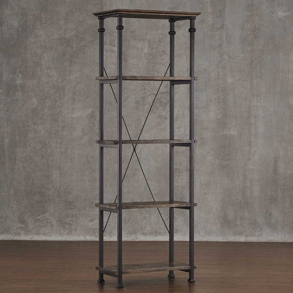 Eastfield 26 Inch Industrial Metal Frame 4 Shelf Bookcase for Modern Living Spaces