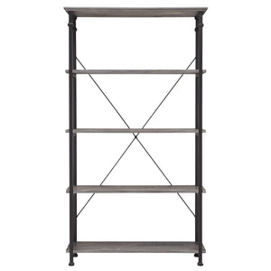 Eastfield 40 Inch Industrial Wood Bookcase with Metal Frame and 4 Shelves for Home