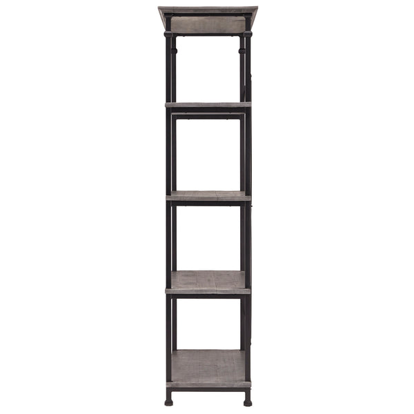 Eastfield 40 Inch Industrial Wood Bookcase with Metal Frame and 4 Shelves for Home