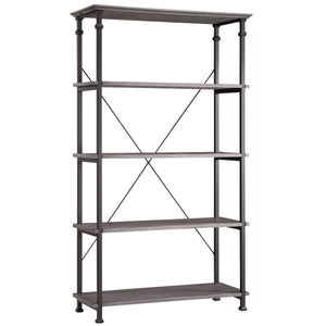 Eastfield 40 Inch Industrial Wood Bookcase with Metal Frame and 4 Shelves for Home