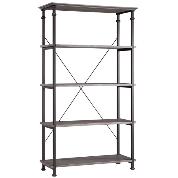 Eastfield 40 Inch Industrial Wood Bookcase with Metal Frame and 4 Shelves for Home