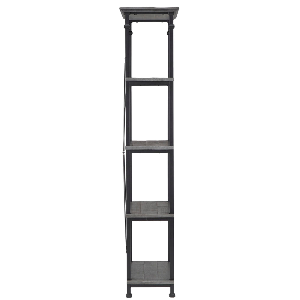 Homelegance Eastfield 26 Inch Industrial Metal Frame 4 Shelf Bookcase for Modern Living Spaces Grey / Black 3228GA-12