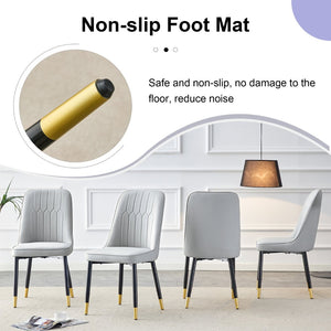 English Elm Table Expandable Dining Set – Modern Round-To-Oval Wood Mdf Table With 4 Pu Cushion Chairs & Metal Legs W1151S03936-GIGA