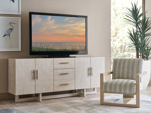 Lexington Sligh Sorenson Media Console - Contemporary White Oak Design With Elegant Dark Walnut Finish And Storage Solutions Taupe Wood 322-660